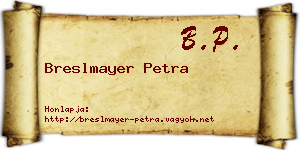 Breslmayer Petra névjegykártya